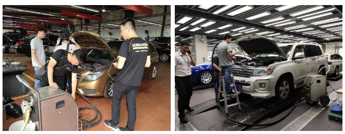 汽車行業(yè)使用干冰清洗機干冰清洗機在4S店的運用